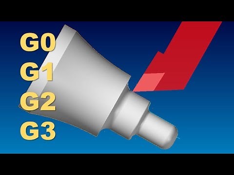 CNC LATHE PROGRAMMING LESSON 5 WRITE A TOOLPATH USING G0 - G1 - G2 AND G3 MOVES