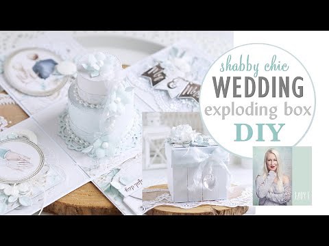 DIY Shabby Chic Wedding Exploding Box with Cake