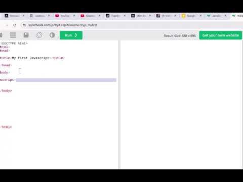 My first Javascript on w3schools