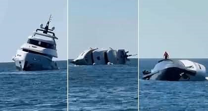 Video: $1M luxury yacht tips over and sinks in just 15 minutes after launching