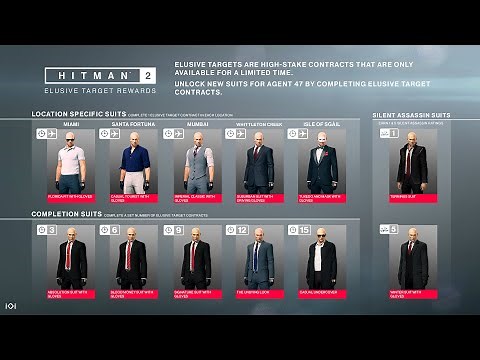HITMAN 2 - New Suit Rewards System Explained | Elusive Target Suit Rewards