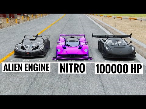 Bugatti Bolide Alien Engine vs Aston Martin AMR NITRO vs 100K HP Jesko Black Devil - Special Route X