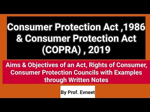 Consumer Protection Act 1986 & 2019 | Rights of Consumer | Consumer Protection Councils | CS | CA