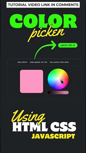 Color Picker Design Using HTML, CSS, and JavaScript #htmlcss #javascript