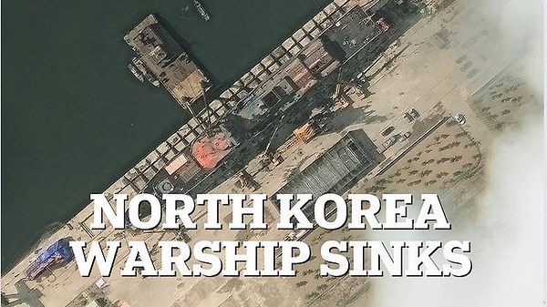 Kim Jong-un watches in horror as North Korean warship capsizes