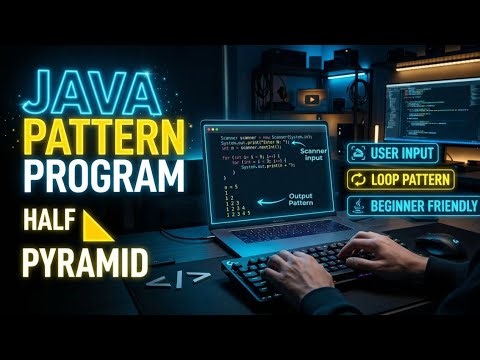 Java Pattern Program with User Input |Half Pyramid in Java | Beginner Tutorial Hindi