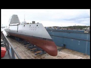 DDG 1000 Launch from Drydock Timelapse