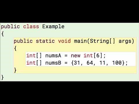 Java Arrays 2: Two ways of creating an int array