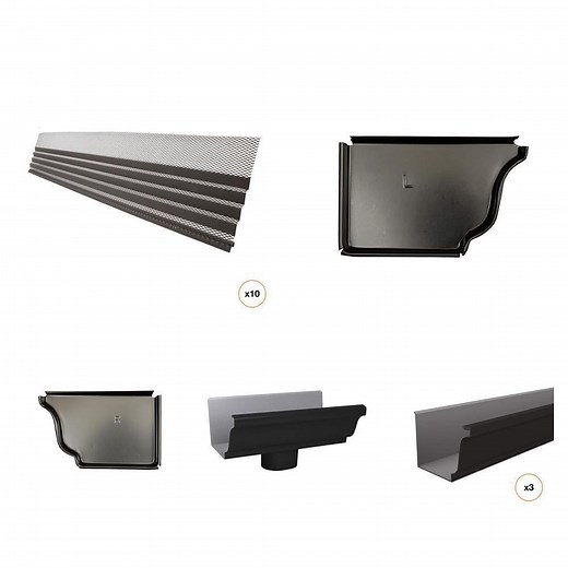 Hoover Dam Gutter Guard, End Cap and Gutter Combo - The Home Depot