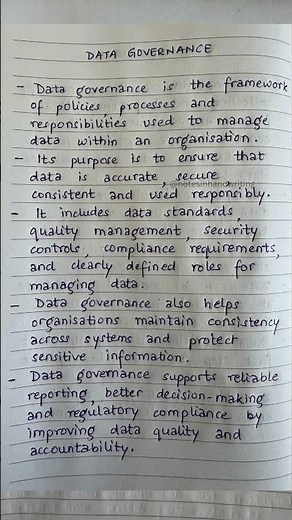 Data Governance Quick Notes