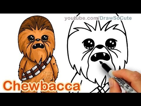 How to Draw Star Wars Chewbacca Cute step by step Easy
