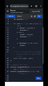 JavaScript Program to Find Array Game Winner | LeetCode Problem Explained