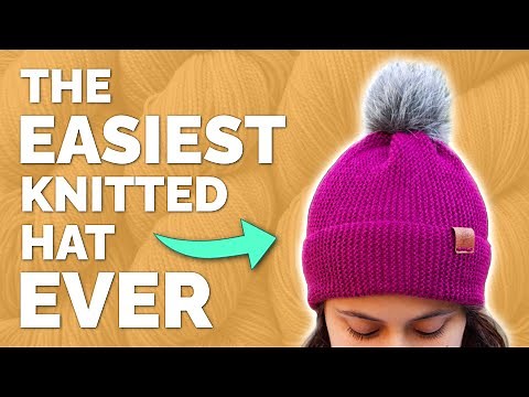 Easiest Knitted Hat (Made From a Rectangle!) - Free Knitting Pattern for Beginners by Yay For Yarn