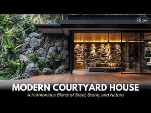 Modern Courtyard House Design: Steel, Stone, and Nature in Perfect Harmony