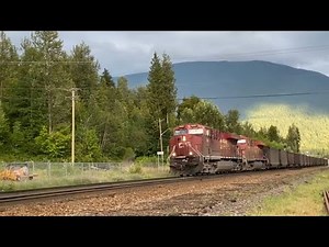 Canadian Pacific Freight Train rolling through Revelstoke, BC