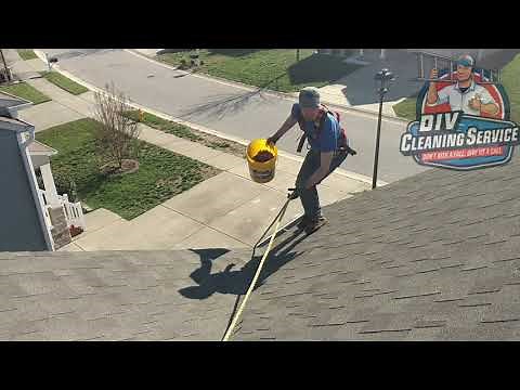 Gutter Cleaning - 2 story home in 12 minutes- using a harness from the roof