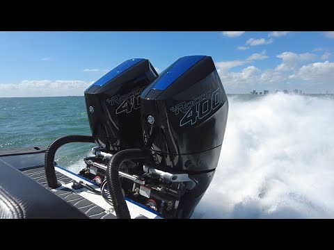FAST! Twin V10 Mercury 400R’s on a small performance boat ( Sunsation 32ccx )