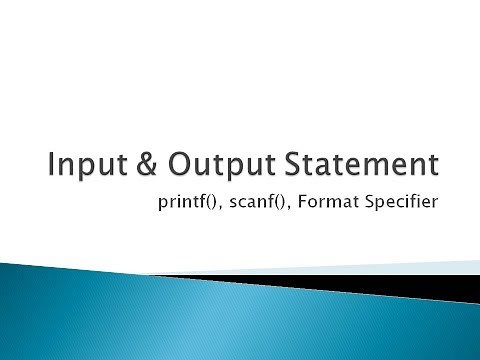 18 - Input and Output Statement in c programming