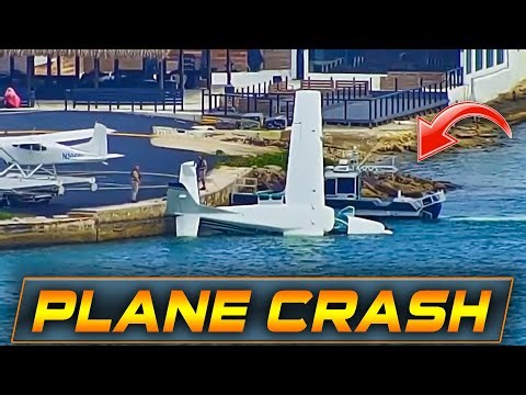 PLANE CRASH AT PORT MIAMI AND IS SUBMERGED UNDER WATER! | HAULOVER INLET BOATS | WAVY BOATS