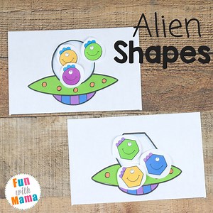 Alien Shapes For Kids Activities