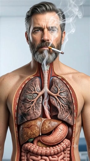 🚭Smoking Effects Inside the Human Body Lung Damage Animation Explained #3danimation #explore