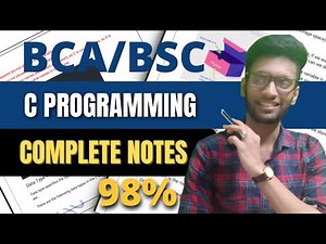 C Programming Notes For BCA/B.Sc/B.Tech | C Programming Handwritten Notes
