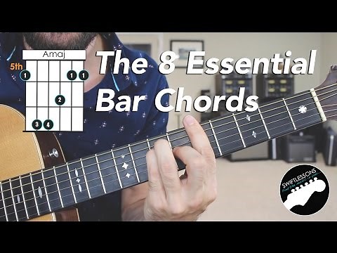 The 8 Essential Bar Chord Shapes - Easy Beginner Guitar Lesson