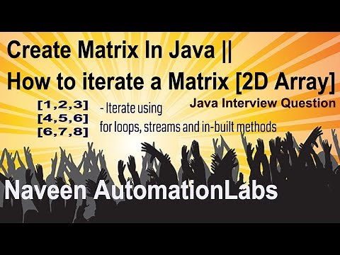 Create Matrix In Java || How to iterate a Matrix [2D Array]