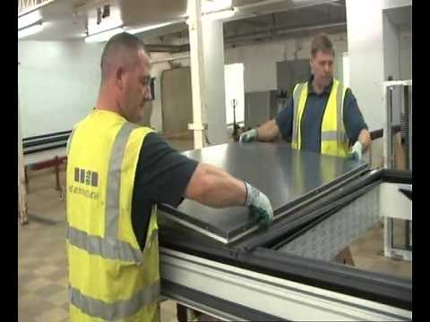 Red Architectural Unitized Glazing Installation