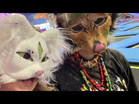 🪲 public gearing at a trampoline park! 🐶 #furry #otherhearted #quadrobics