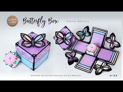SVG PROJECT BUTTERFLY EXPLODING BOX ASSEMBLY TUTORIAL | LPP | N23