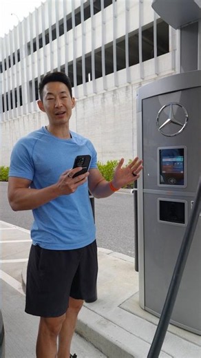 Charging at Mercedes Benz High Power Charging Station