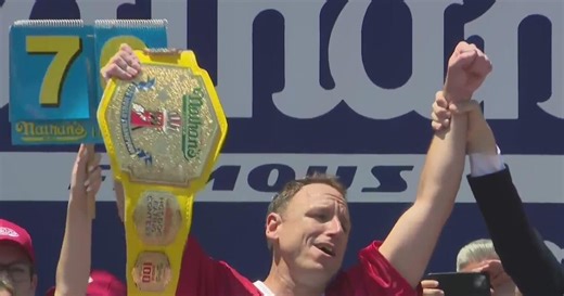 Joey Chestnut wins 2025 Nathan's Hot Dog Eating Contest