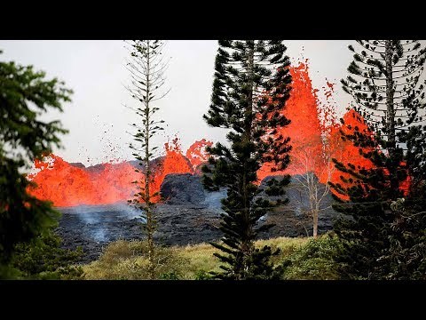 Lava from Kilauea volcano explodes in Hawaii
