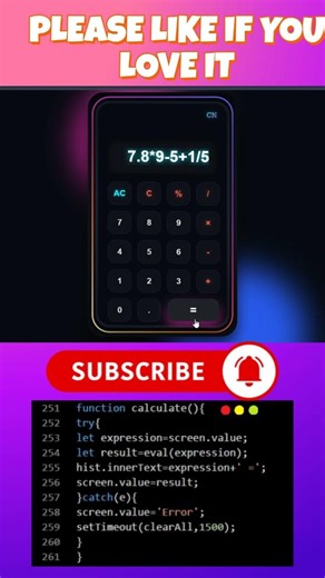 💎How to Make a High-End Glassmorphism Calculator HTML CSS, JS #coding #htmlcssjs #webdesign #shorts
