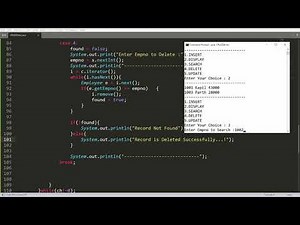 Java Collection - CRUD Operation - INSERT, UPDATE, DELETE, SEARCH and DISPLAY of Employee Collection