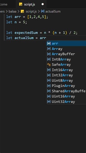 Find Missing Number in Array 🔍📊 | JavaScript Easy Trick!
