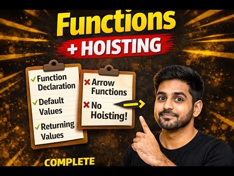 Functions in JavaScript – Declaration, Return, Default Params & Hoisting| Day 2 #javascript #coding