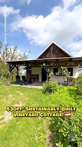 Would you live in this 530-sqft "Ida" vineyard cottage? This vineyard cottage in the Austrian countryside was built in the 1950s using sustanaible materials such as wood, bricks, cork for the walls, & hemp for insulation in the ceiling! There is a beautiful covered porch with an outdoor living setup, lush vegetation & flowers surrounding the garden, & incredible views of the surrounding vineyards! Inside the tiny house, there there is a single-level floor plan with a main living & dining room wi