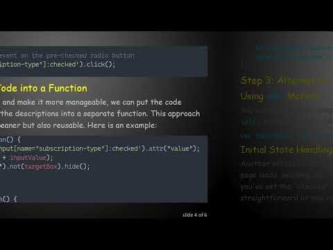 Creating Dynamic Descriptions with jQuery Radio Buttons