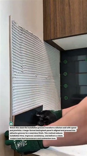 Perfect Tile Backsplash Installation in Seconds! #TileWork #HomeRenovation #ConstructionTech