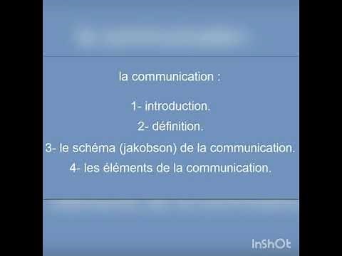 Définition de la communication- schéma de jakobson