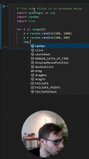 Random Mouse Movement in Python using PyAutoGUI