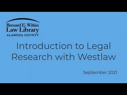 (Archived) Introduction to Legal Research with Westlaw