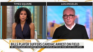 “These athletes put their lives on the line for our entertainment”: Dr. David Agus explains that Buffalo Bills safety Damar Hamlin sustained blunt force trauma to his chest during a tackle on Monday night — warning that player safety needs to be a higher priority. https://cbsn.ws/3X28MP2 | CBS Mornings