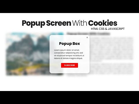 Popup Screen For a Website Using Cookies | With Blur Background - HTML, CSS & Javascript