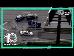 Dramatic video shows high-speed police chase end with crash, arrests