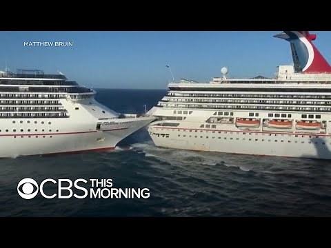 Carnival cruise ships collide at Mexican port