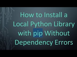 How to Install a Local Python Library with pip Without Dependency Errors