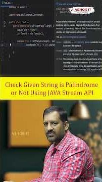 👉 How do you check if a string is a palindrome using the Stream API | Ashok IT #java #programming